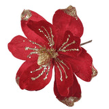 1Pcs 24cm Velvet Artificial Magnolia Christmas Flowers Bouquet Christmas Tree Ornaments Decoration