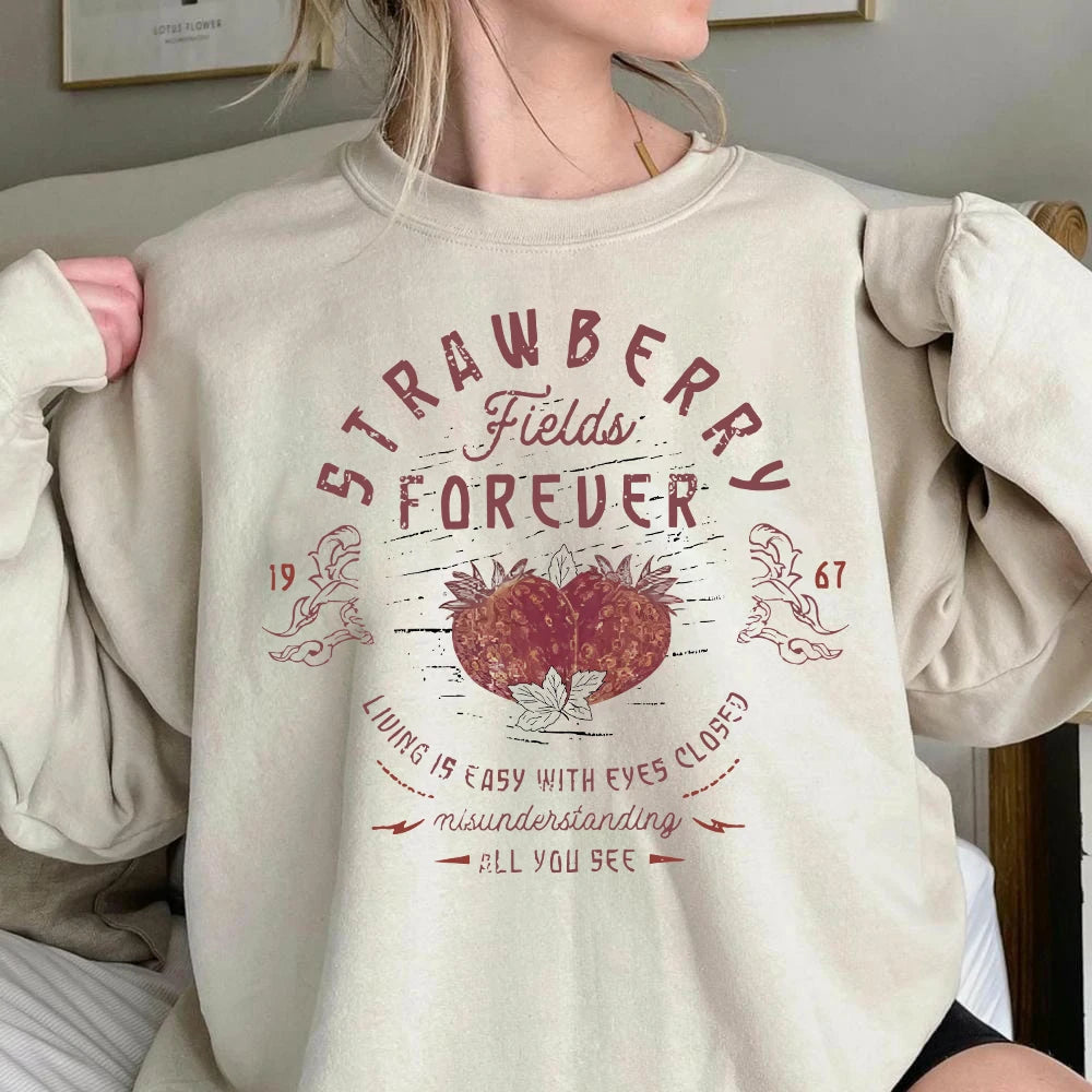 Beatles Strawberry Fields Rock Band Sweatshirt Jumper