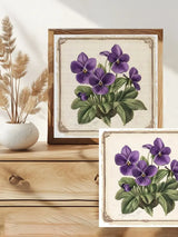 Violet Flowers Stamped Cross Stitch 30x30cm DIY Kit 11CT/14CT