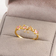 Sweet and Dainty Colourful Zircon Rings Gift Idea