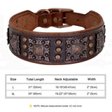 Genuine Leather Dog Collar 2inch Wide Rivets and Spikes Medieval Cosplay