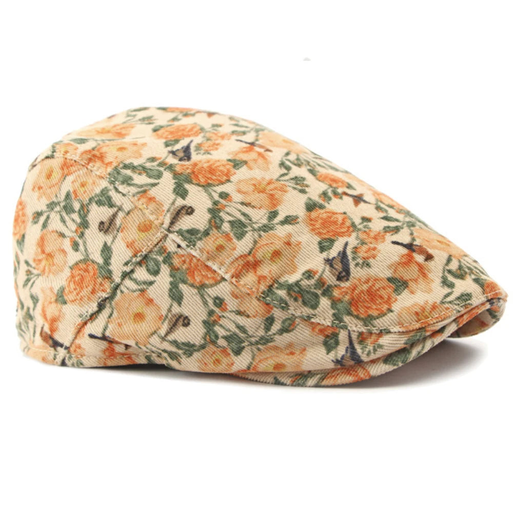 Winter Florals Cabbie Beret Caps