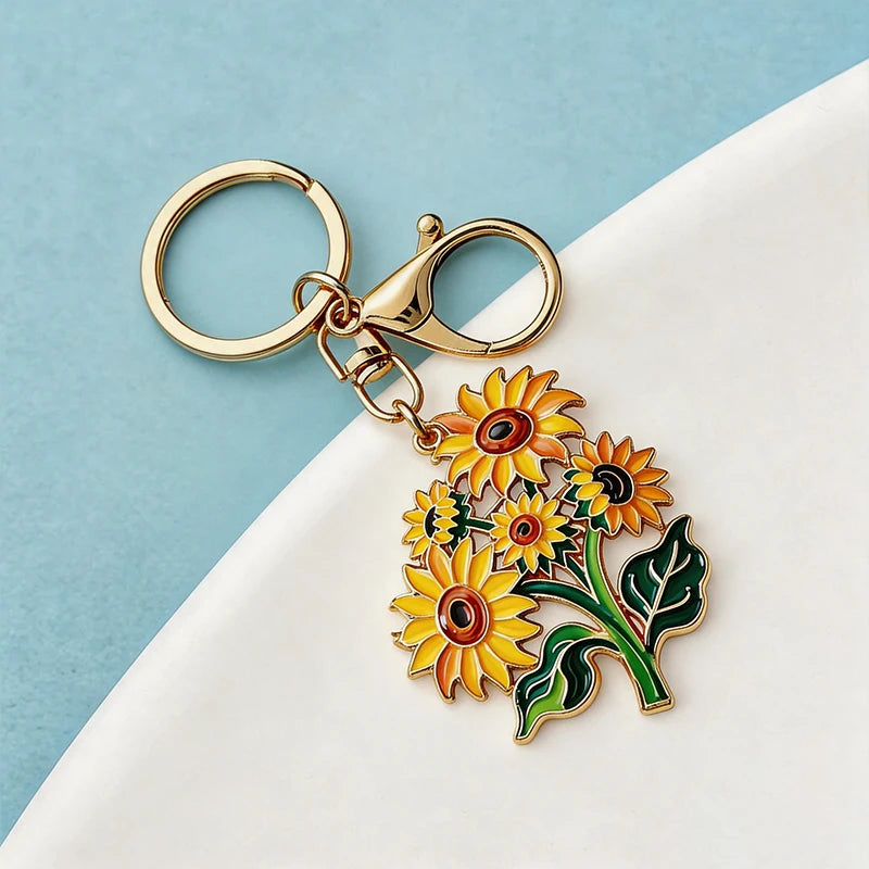 Sunflowers Keychain Key Charms Gift Idea