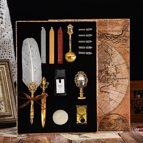 Wizard's Gift Calligraphy Feather Dip Pen Writing Set