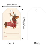 40pcs Dachshund Christmas Tags Gift Labels with Jute Rope