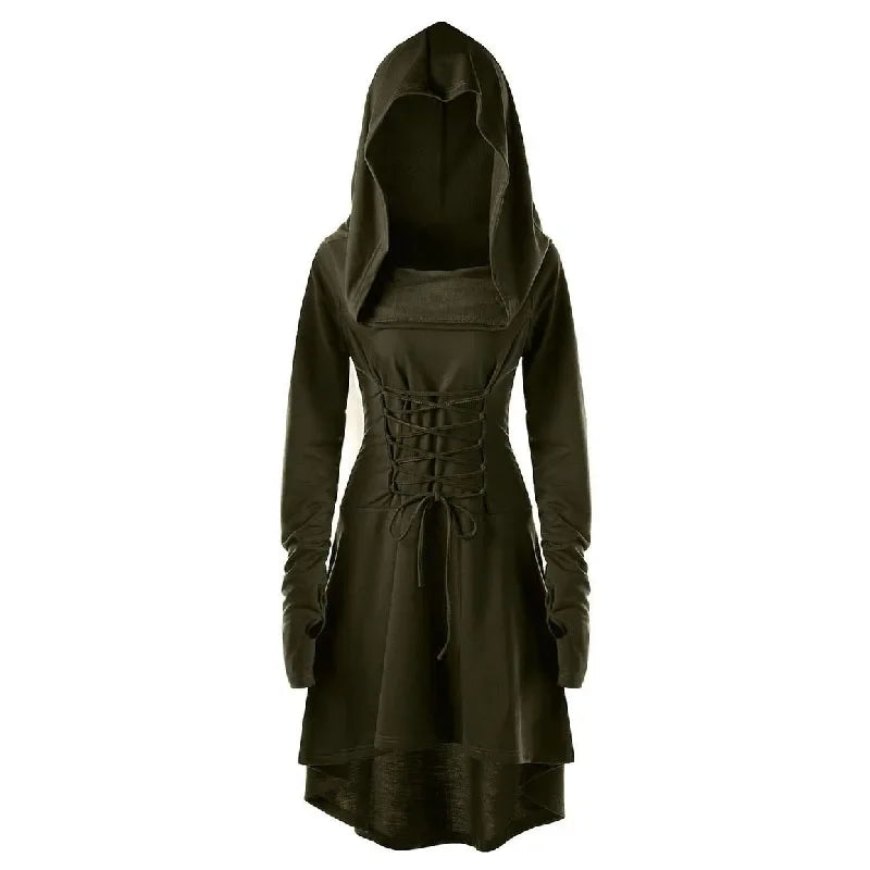 Archer's Goblincore Hooded  Lace Up Tunic Dress