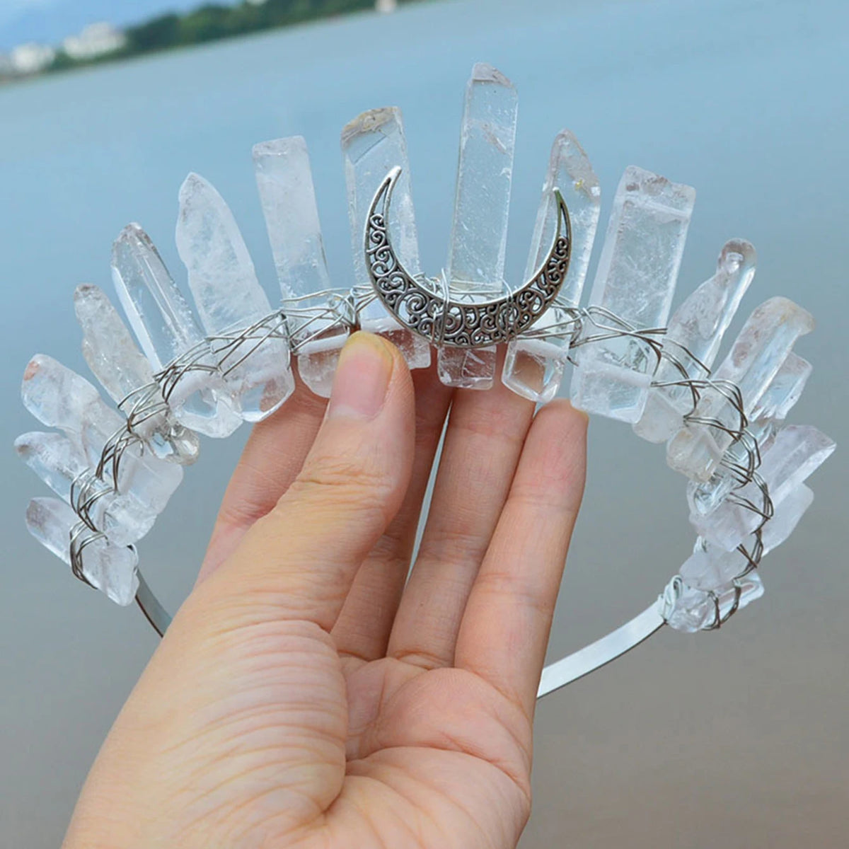 Goddess Crowns Raw Crystal Quartz Tiara Headbands