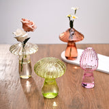 Mushroom Glass Vase Plant Hydroponic Terrarium Vase