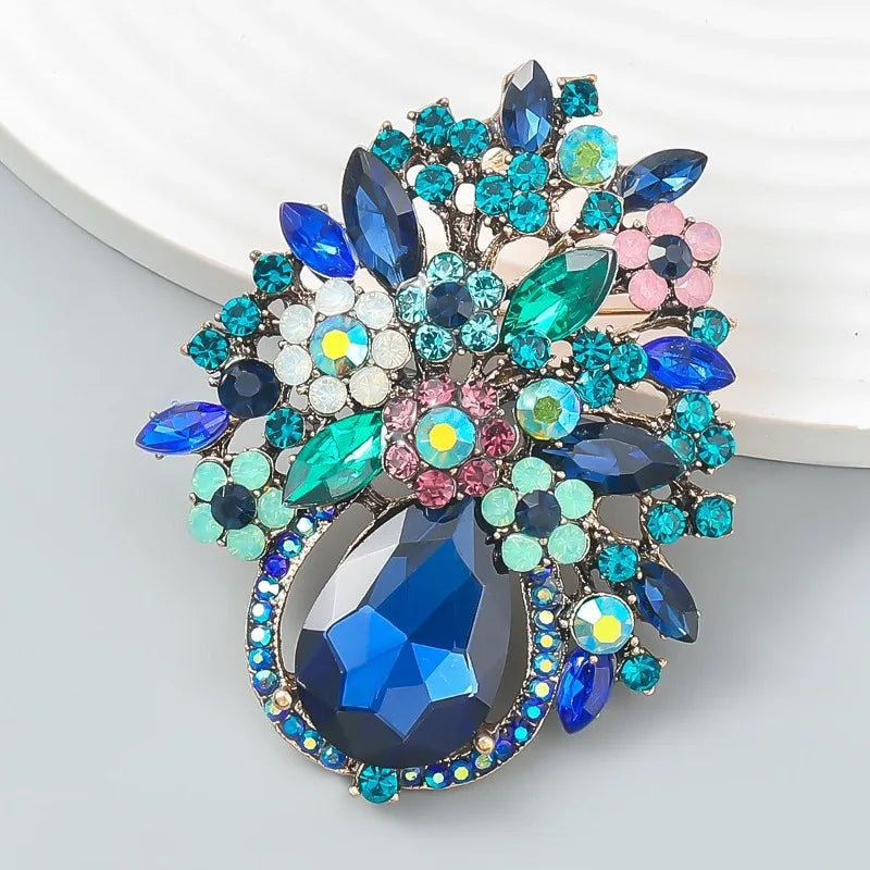 Blue Posey Brooch