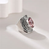 Portal Key to the Fae Realms S925 Sterling Silver Rings Green Crystal Morganite