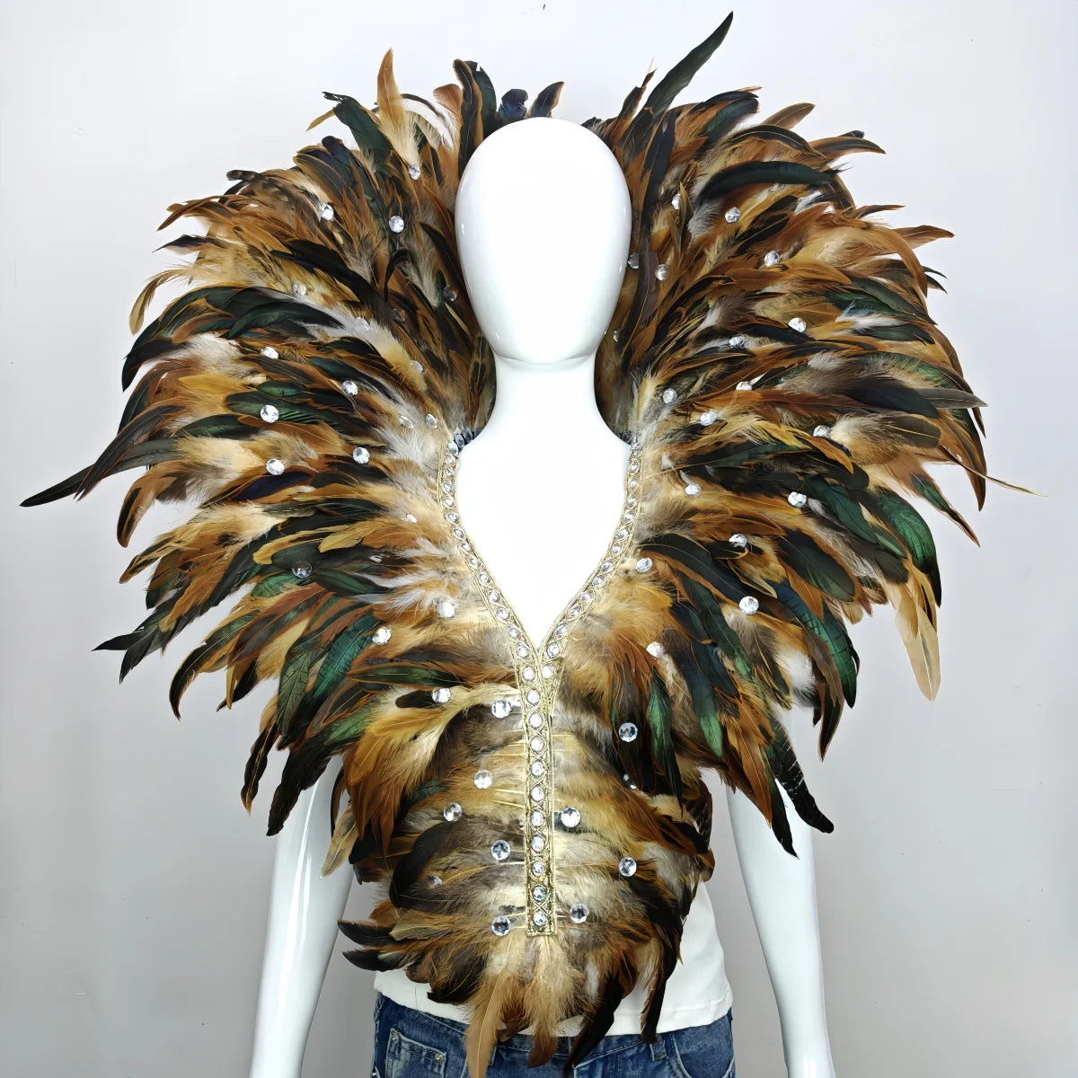 Carnival Mardi Gras Feather Collar Stage Performance Festival Costume