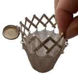 Handmade Victorian Silver Twist Lid Gate Mesh Coin Purse