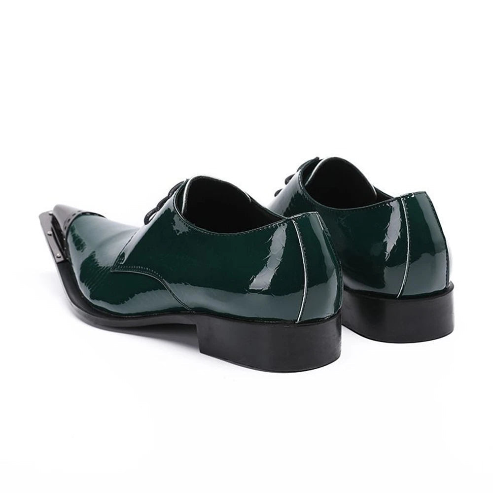Crystal Blue Waters Real Leather Mens Oxford Pointed Toe Dress Shoes