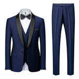 Mens Tuxedo Three Piece Suit Blazer with Trousers and Vest
