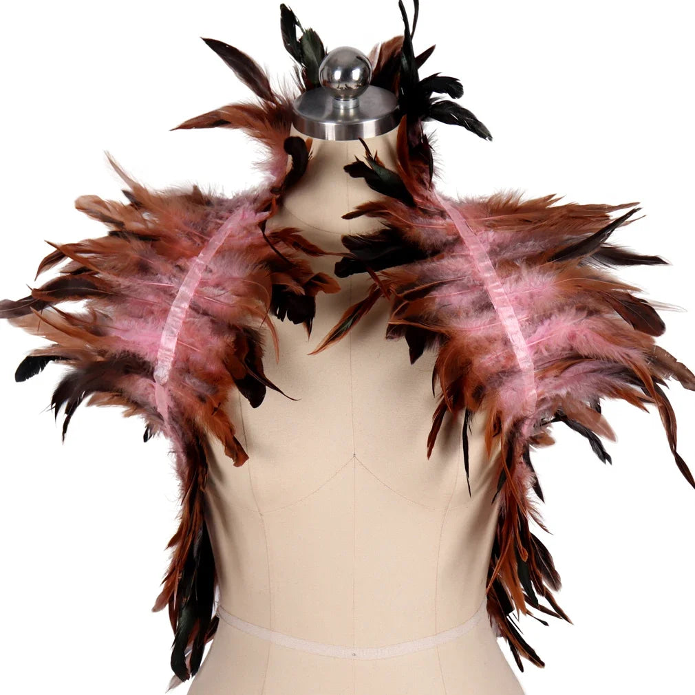 Feather Shoulder Epaulettes Festival Rave Wear