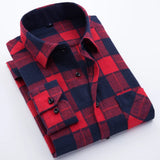 Woodsman Slim-fit Brushed Flannel Plaid Shirts 13 Colours