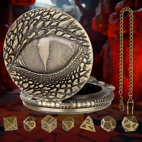 Brass DND Dice Case Vintage Cthulhu Pocket Watch One Eyed Octopus Pocket Watch Style Case