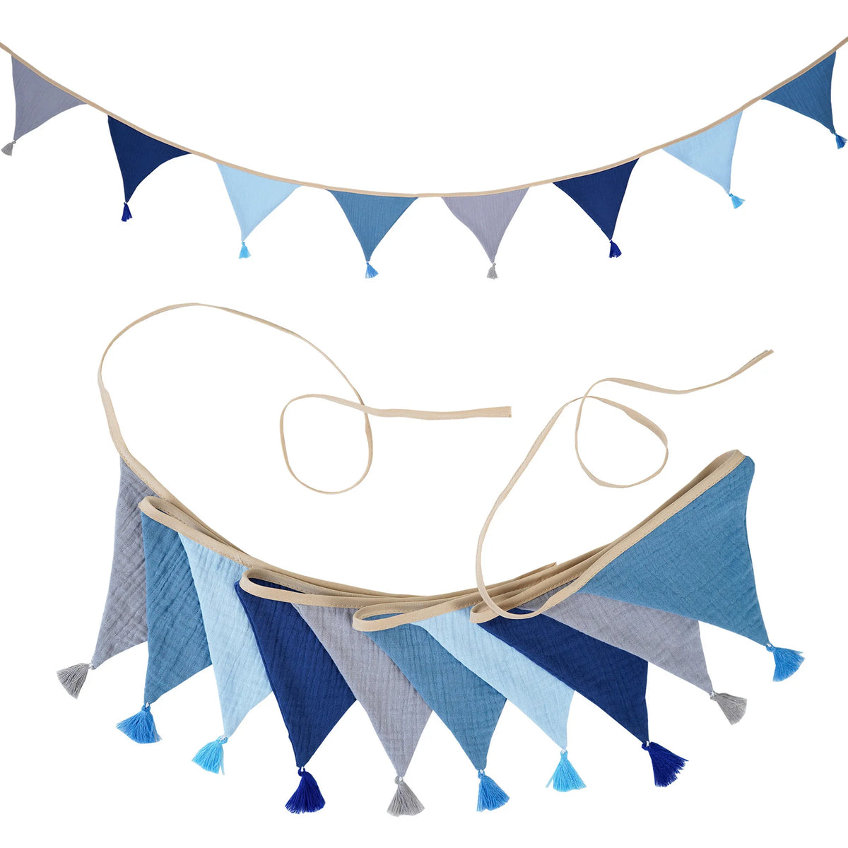Children's Bunting 10 Triangle Flags with Tassles Party Decor Carnival Banner Garland 2.6M/8.5FT