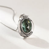 The Secret Keeper's S925 Sterling Silver Locket Pendant Zircon Crystal