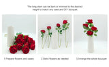 50 Pcs Velvet Roses Artificial Flowers Real Touch Fake Roses Valentine's DIY Wedding Bouquet Home Decor