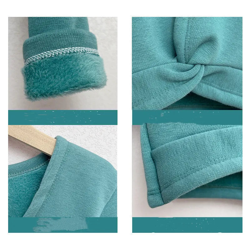 Plush Girls Ballet Wrap Tops Long Sleeve Dance Warm Up Sweater