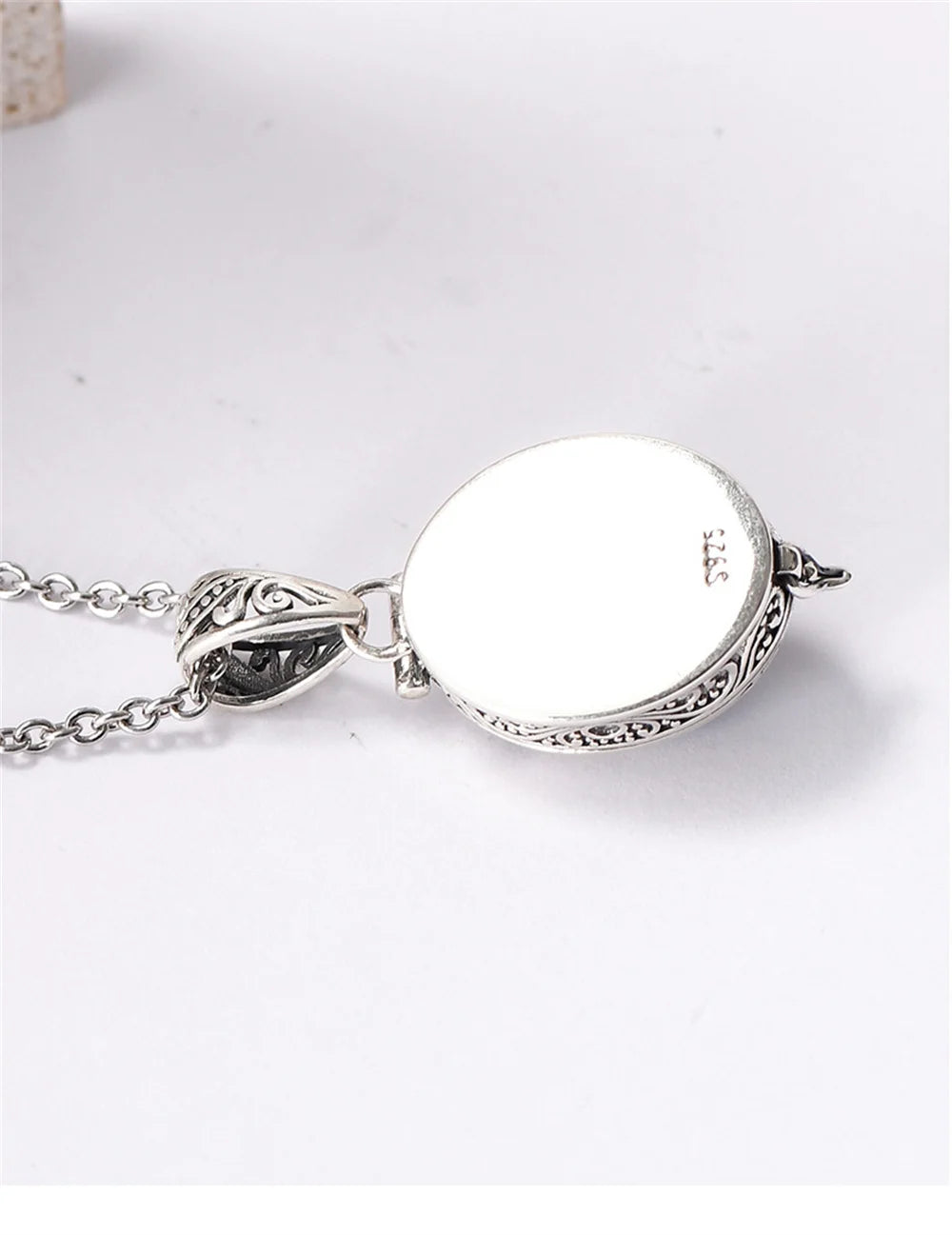 The Secret Keeper's S925 Sterling Silver Locket Pendant Zircon Crystal