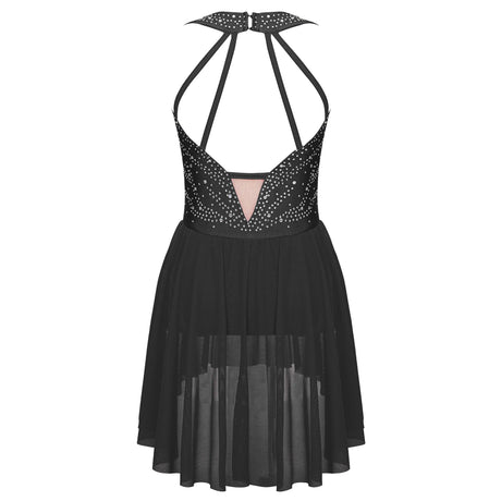 Girls Rhinestone Modern Contemporary Dance Ballet Dress Leotard Costume