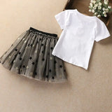 Swan T-Shirt+Sequin Skirts 2Pcs Baby Girls Clothing Sets Cotton Outfits