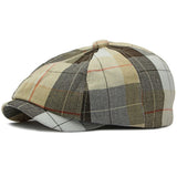 Plaid Newspaper Boy Beret Caps