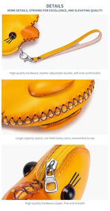 Genuine Leather Cute Coin Purses Handmade Animal Mini Cases