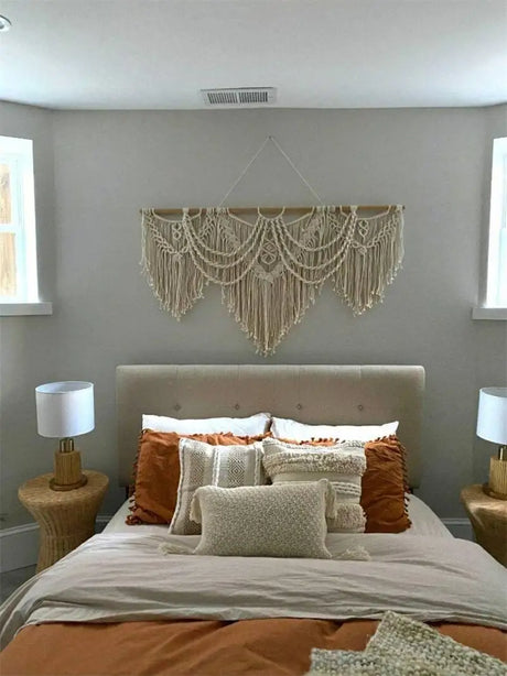 Large Macrame Wall Hanging Tapestry Bohemian Style Handwoven Tapestry For Home Decor Living Room Bedroom Background Decoration
