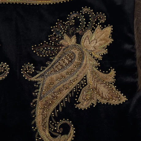 Dharma's Bead Stitched Vest Faux Fur Lined Vest