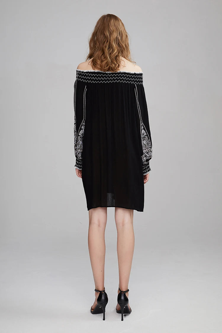 Mirai's Embroidered Boho Dress