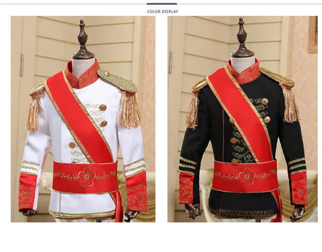 Royalty Prince Ceremonial English Military Jacket Costume Child Boys King Cosplay Fancy Dress