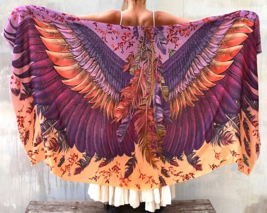 Wings Fantasy Shawl Scarf Festival Cloak Rave Accessories