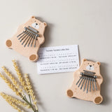 Bear Kalimba 8 Key Mini Thumb Piano Montessori Musical Instrument Toys for Children