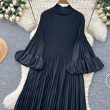 Petal Sleeves Pleated Tassel Dress Eight Colours