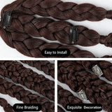 Viking Mohawk Cornrow Braided Mullet Wig Synthetic Thick 5 Braids with Metal Rings for Cosplay
