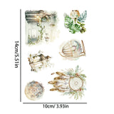 48 pieces PET and Art Paper Waterproof Transparent Boho Stickers for DIY Crafts,Scrapbooking Junk Journals