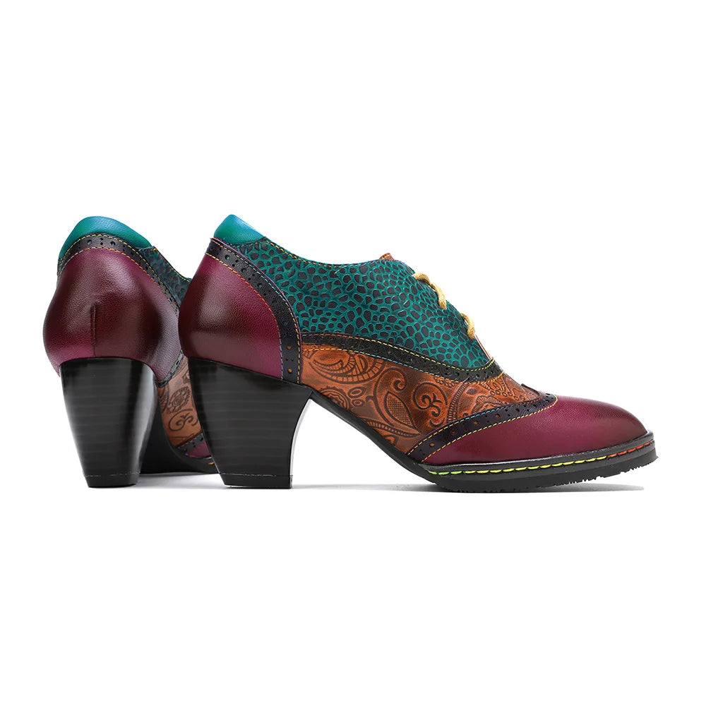 Sabina's Genuine Leather Pumps Colourfun Shoes