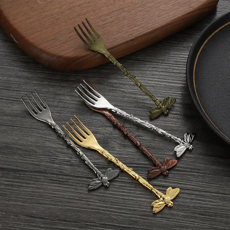 6pcs Stainless Steel Dragonfly Fork Set