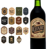 15pcs Vintage Halloween Bottle Label Stickers Apothecary Potion Props