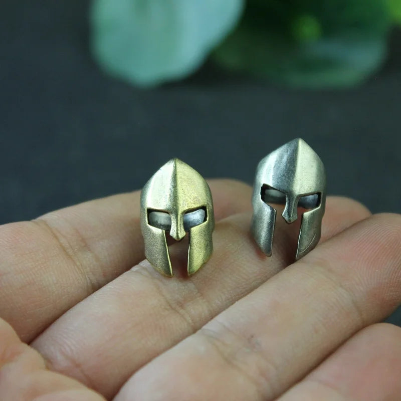 Brass Spartan Warrior Helmet Paracord Beads Lanyard Dreadlock Beard Bead