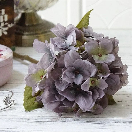 One Bundle Autumn Silk Hydrangea Home Decorative Bridal Bouquet Artificial Flowers