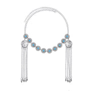 Kazakh Forehead Chain Silver Tassel Headband