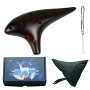 Zelda's Ocarina 12 Hole Ceramic Flute 12 Tones Alto C Ceramic Ocarina Musical Instrument with Song Book Neck String Neck Cord Carry Bag