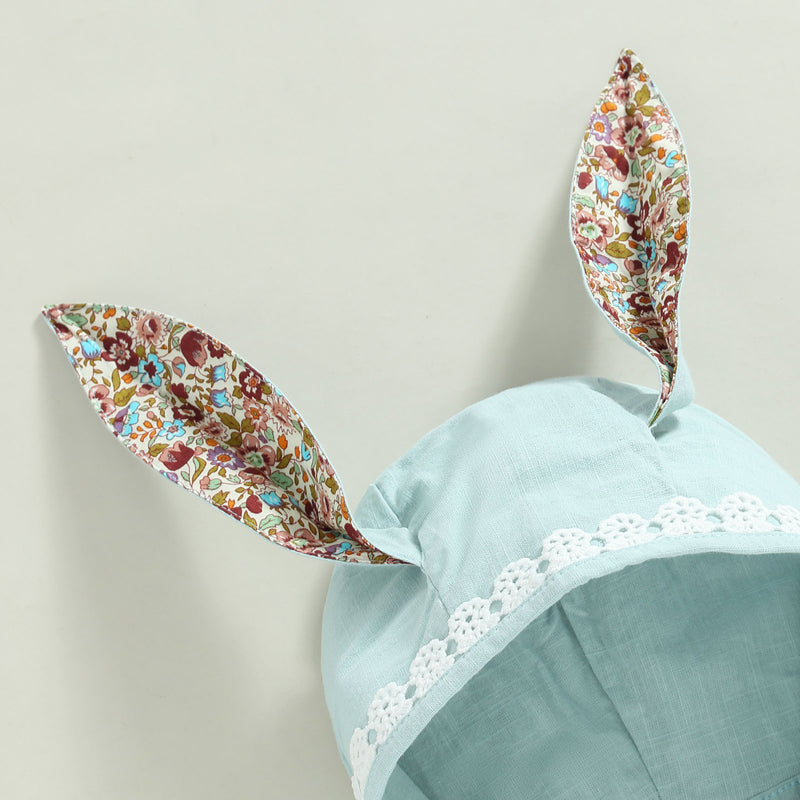 Baby Bunny Romper Rabbit Ears Overalls Bodysuit Playsuits Easter Day Outfit Costume with Hat