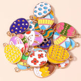 Ten Easter Eggs Charms for DIY Jewellery Making Craft