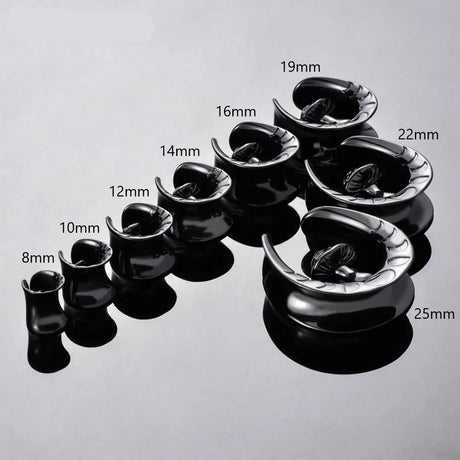 Stainless Steel Mushroom Saddle Ear Gauges Tunnels Expanders Plugs Earring Piercing Jewellery Double Flared 2PCS