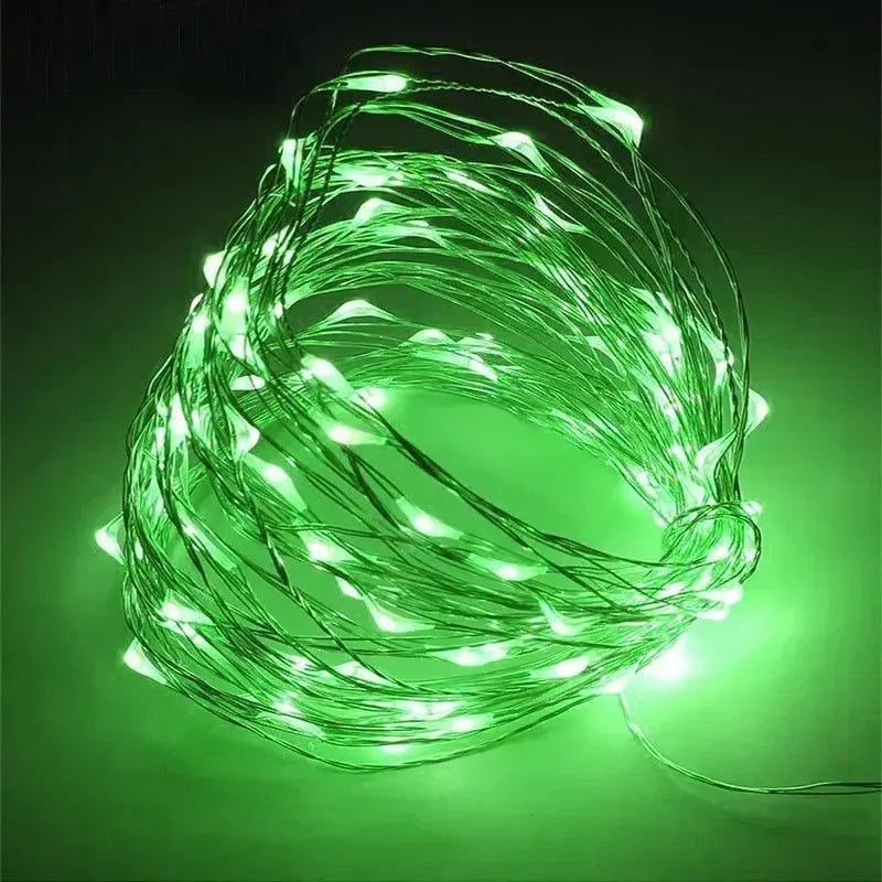 1m-30m Copper Wire LED String Light 8 Colours Fairy Lights Battery Powered
